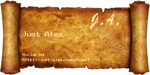 Just Alex névjegykártya